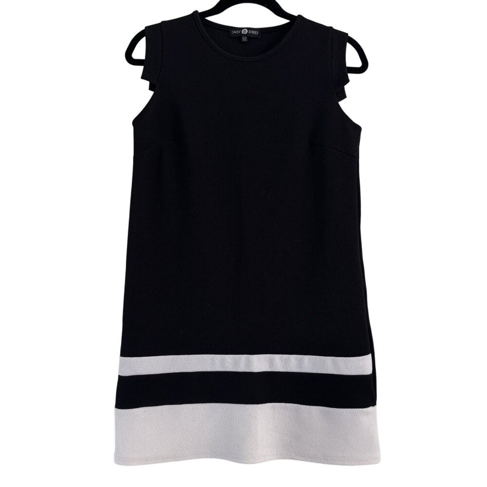Daisy Street ASOS Womens Black/White Sleeveless Pencil Mini Shirt Dress Size 12